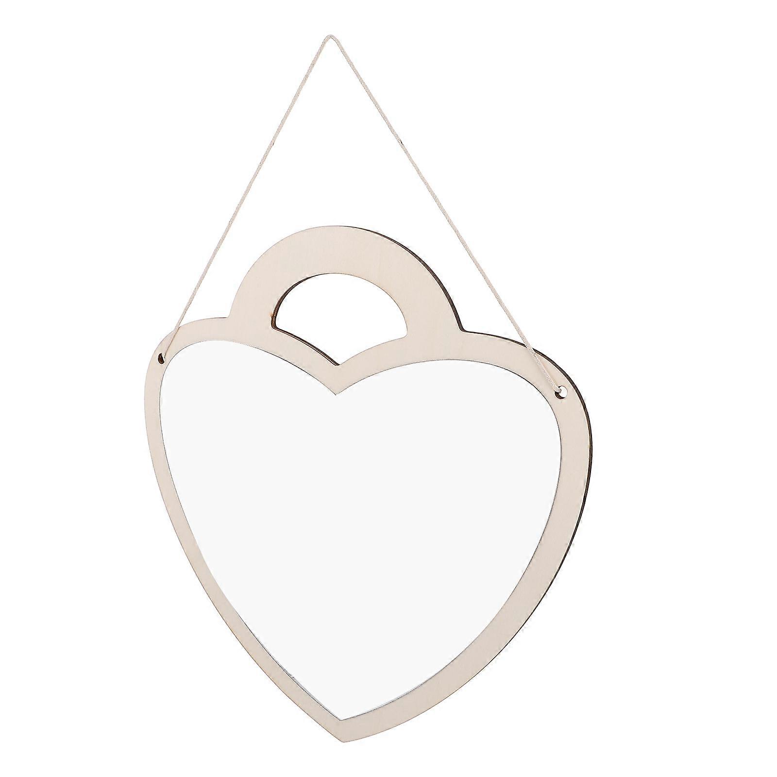 Ivory Heart Lock Acrylic Wall Mirror for Hanging 4Pcs Set