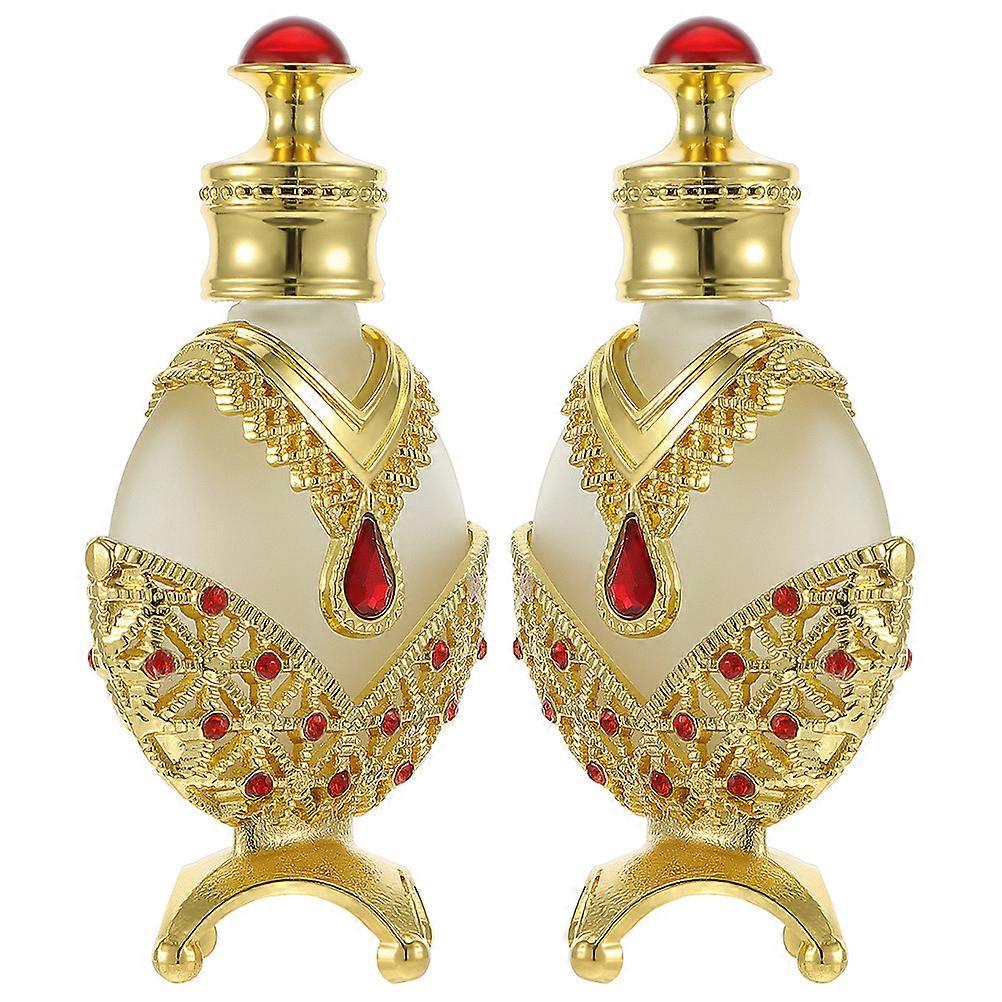 Vintage Glass Perfume Bottles for Storage Use 2Pcs Refillable Set