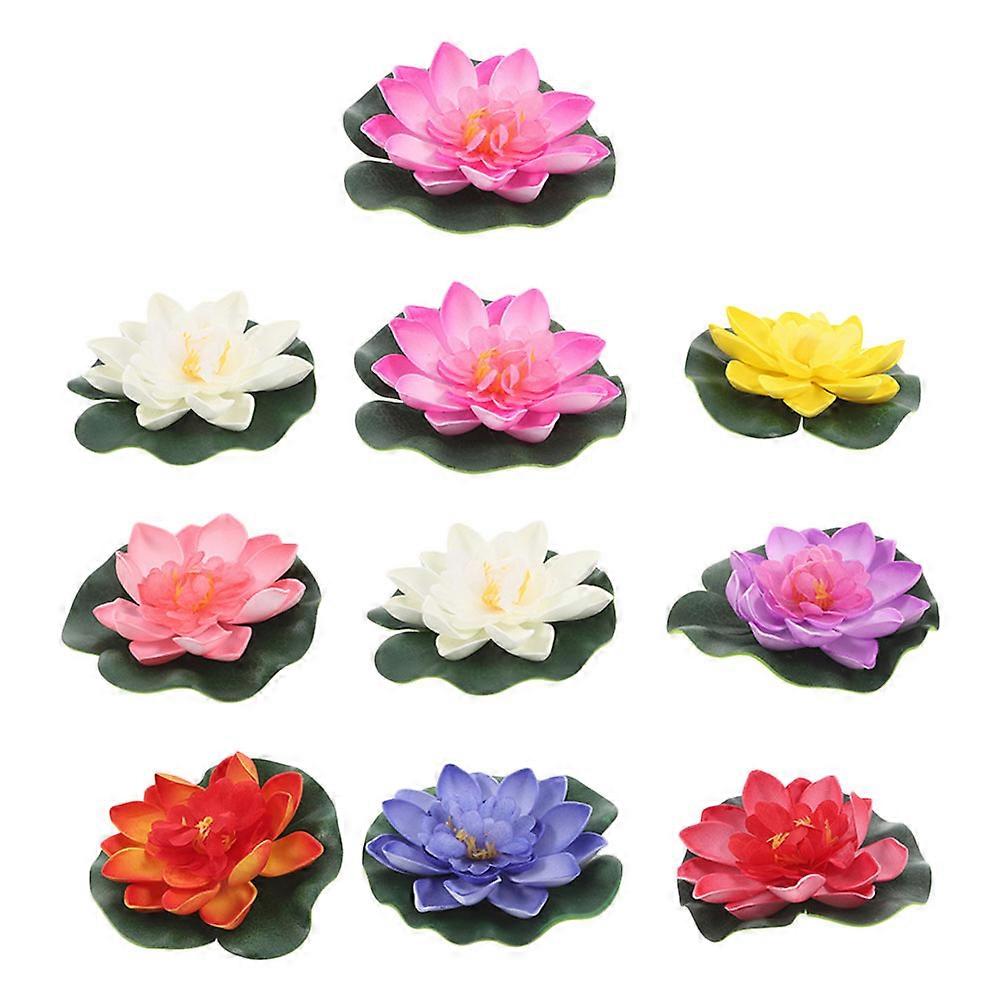 40Pcs Floating Lotus Flowers Artificial for Decoration Multicolor Eva Material