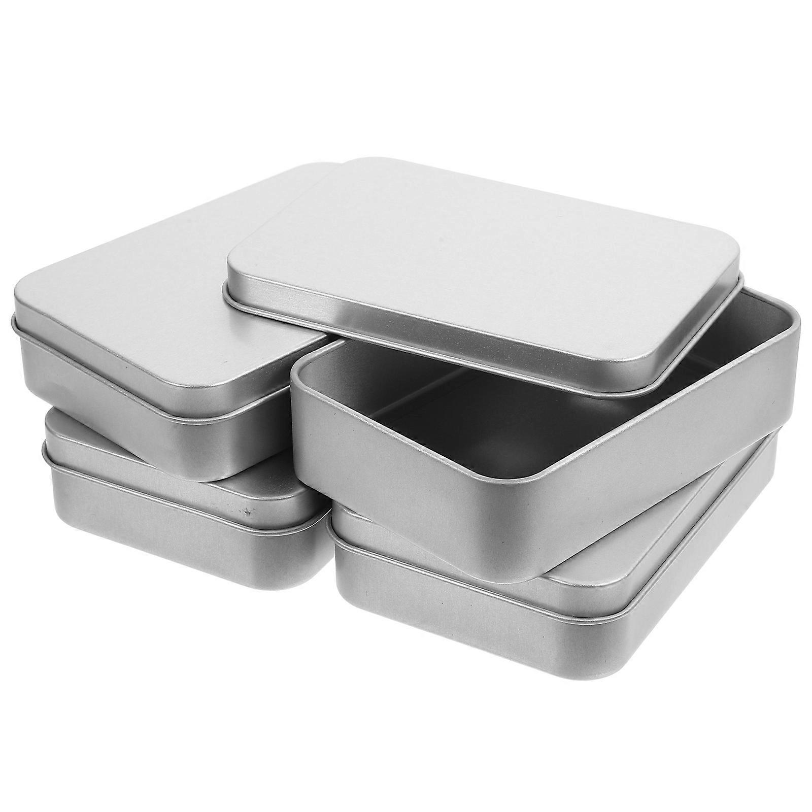 Tinplate Tins Candy Gift Wrapping Boxes for Party 8Pcs Silver Durable