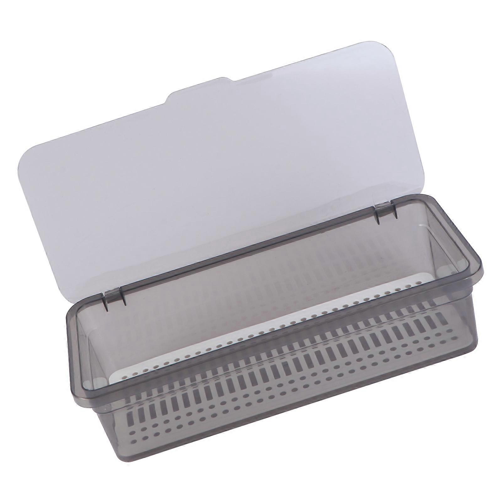 Black Chopsticks Drain Storage Box for 5Pcs Plastic Cutlery Organizer