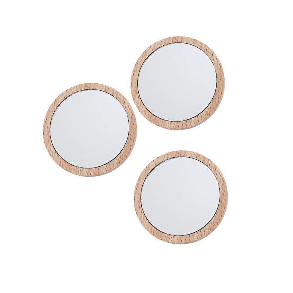Pocket Mirror 3Pcs Brown Portable Mirror with Ultra-Portable Design for Daily Use