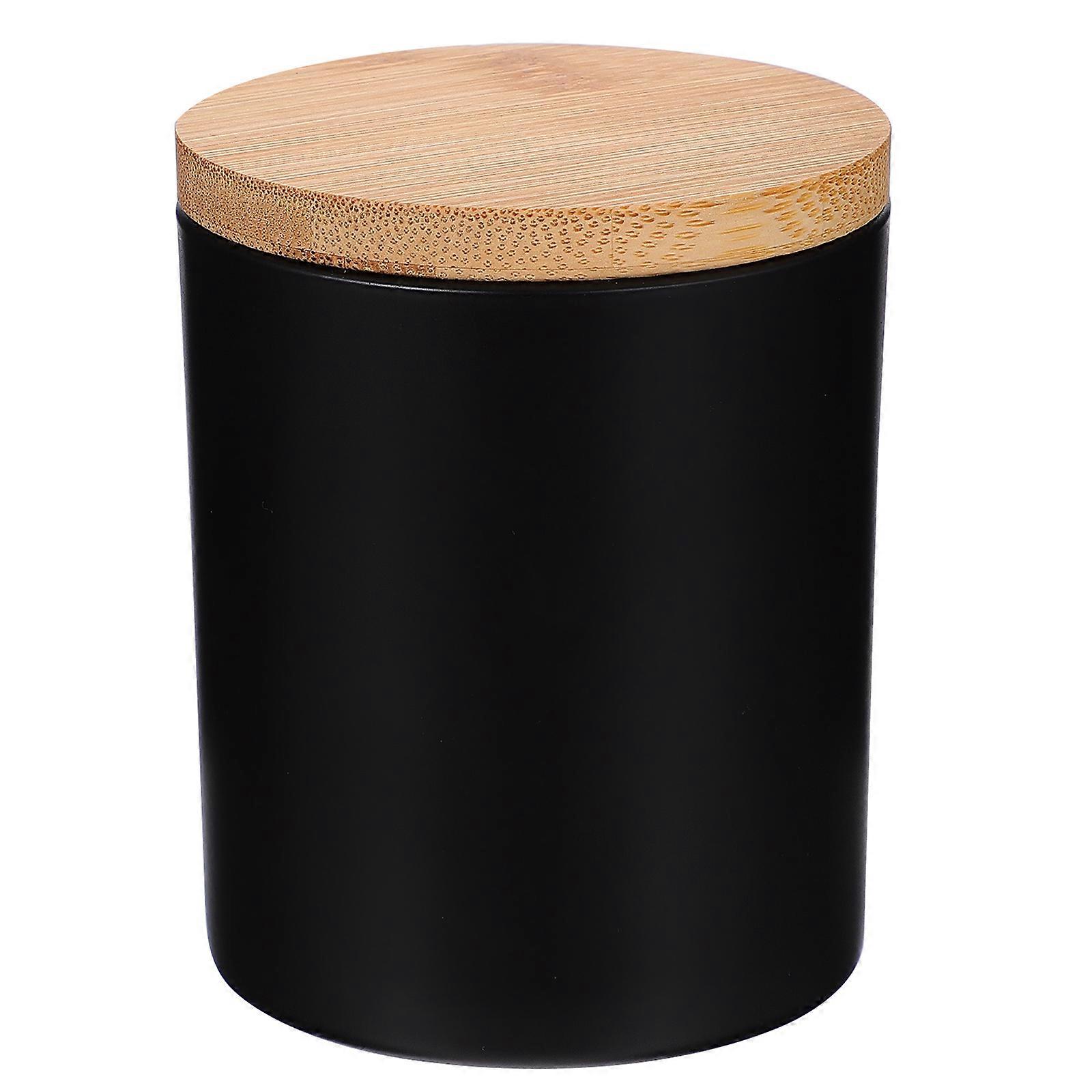 Glass Candle Tin Containers for DIY Candle Making 8Sets Black Colored