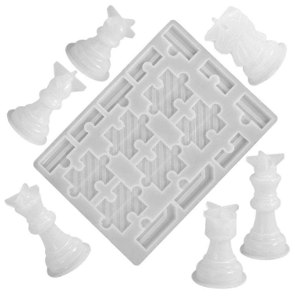 DIY Chess Piece Molds 5 Sets For Making Chess Board And Pieces 22.20X15.90X0.60CM Flexible Silicone Molds