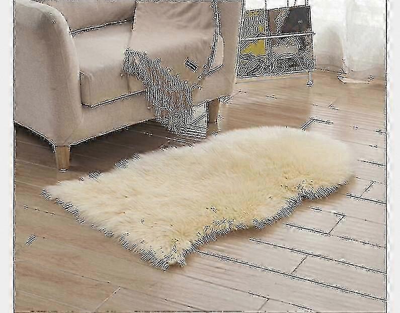 Fluffig fuskpäls fårskinnsmatta för vardagsrum sovrum golvmatta heminredning