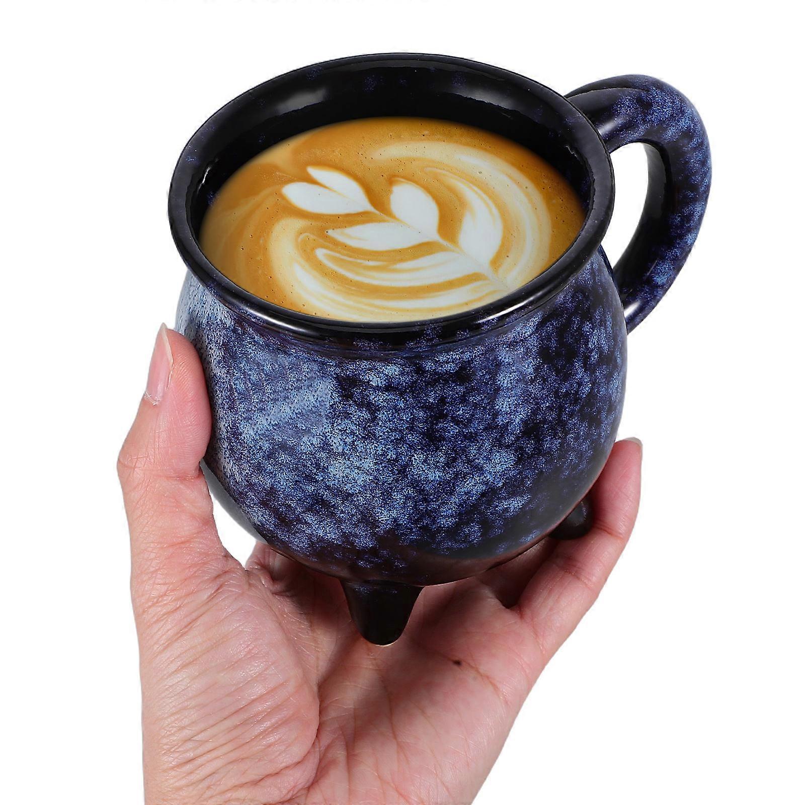 Halloween Cauldron Mug for Coffee Drinking 2Pcs Ceramic Set