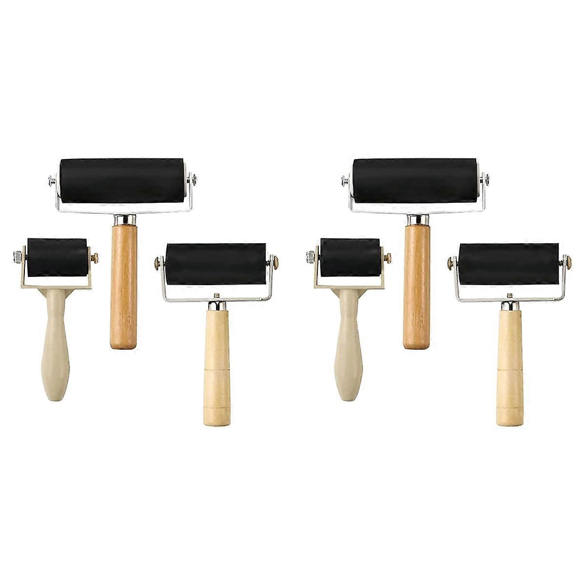 3 Pack Rubber-Roller Brayer Rollers 1.4/2.4/4 Inch Art Craft Roller