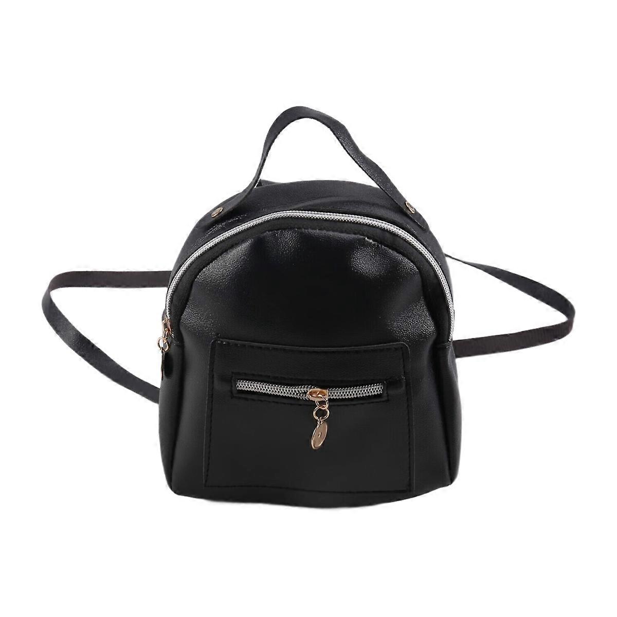 One-Shoulder Small Backpack Wallet Ladies Mini Travel Backpack Black