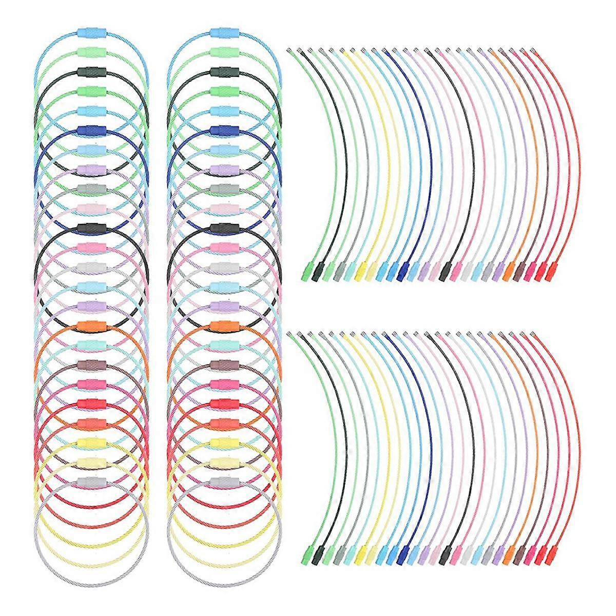 150pcs Colored Wire Keychain Cable,6 Inches Large Cable Key Ring