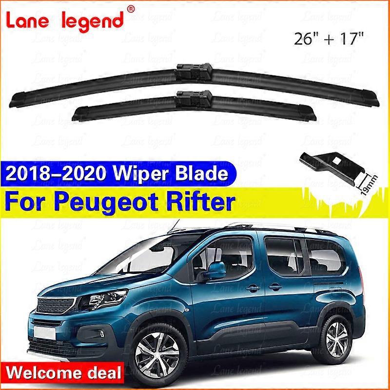 Applies to 2pcs For Peugeot Rifter 2018 2019 2020 Front Windshield Wiper Blades Windscreen Window Car Accessories 26"+17"
