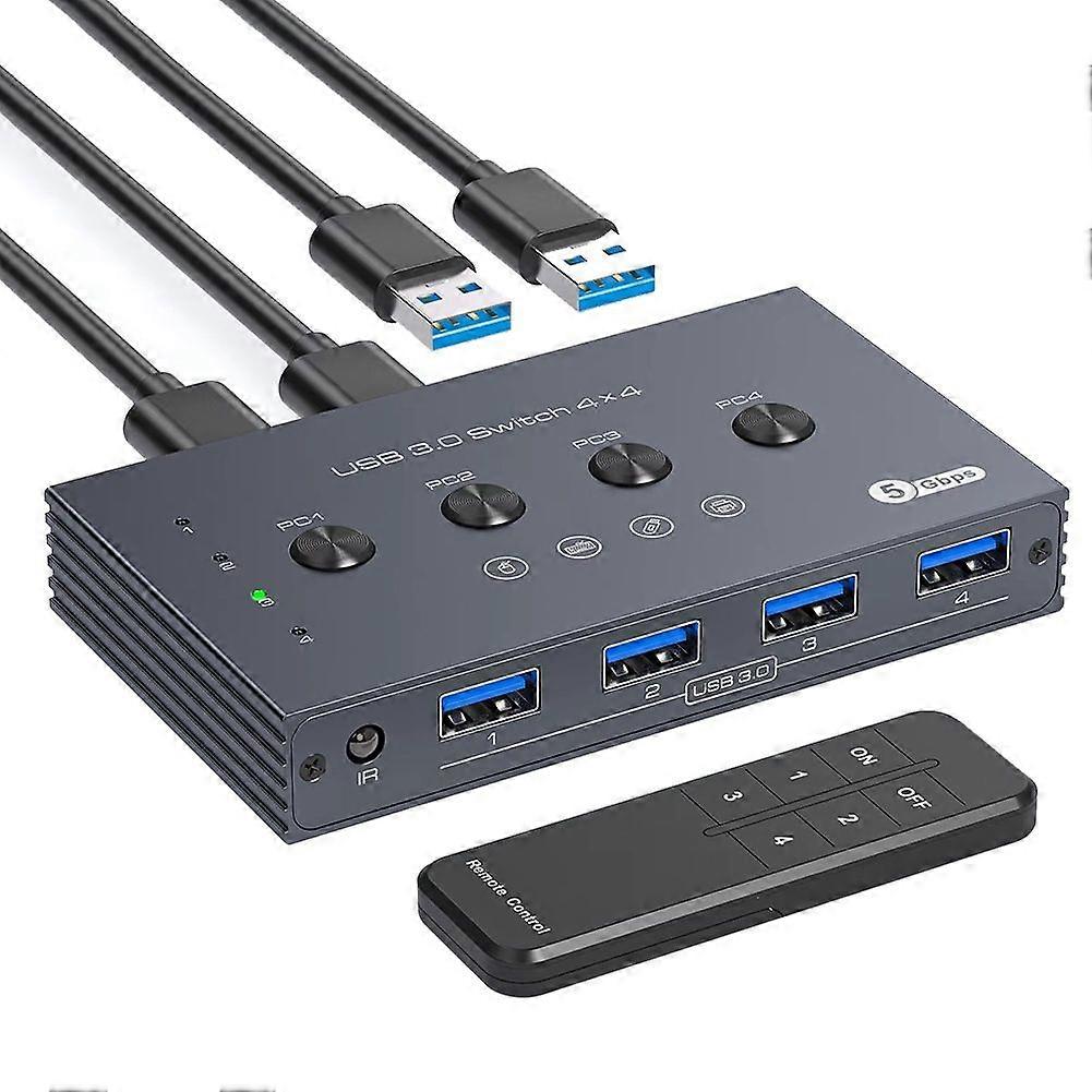 USB3.0 Switcher KVM Shared Controller Adapter 5Gbps Rate Power Free Operation Fit Computer Mouse Ke