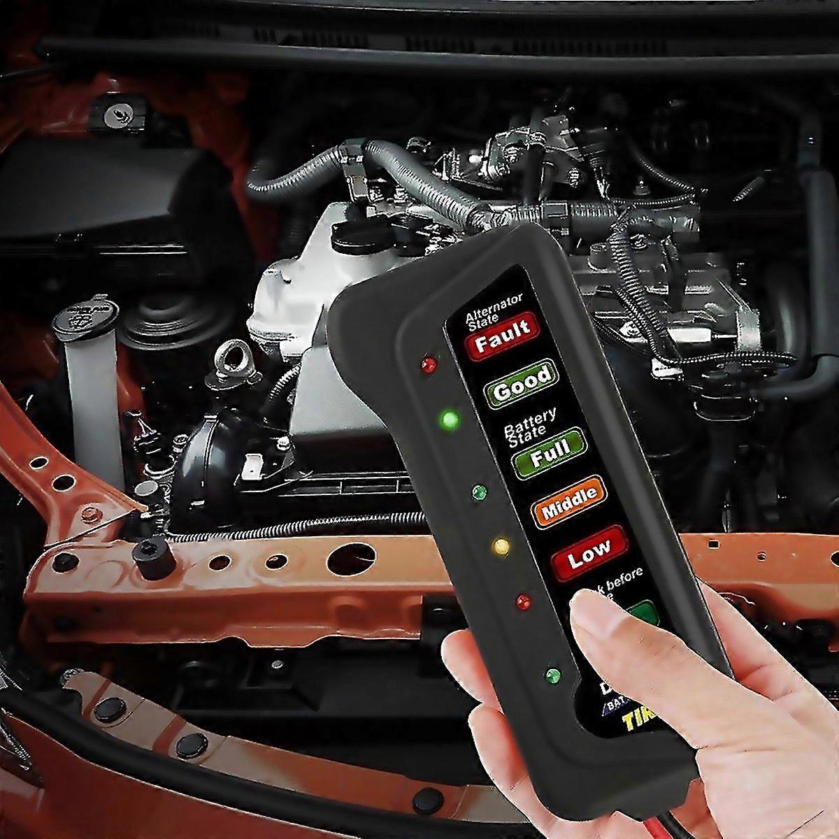 For Tirol T16897 12v Auto Car Digital Battery Alternator Tester 6 Led Lights Display