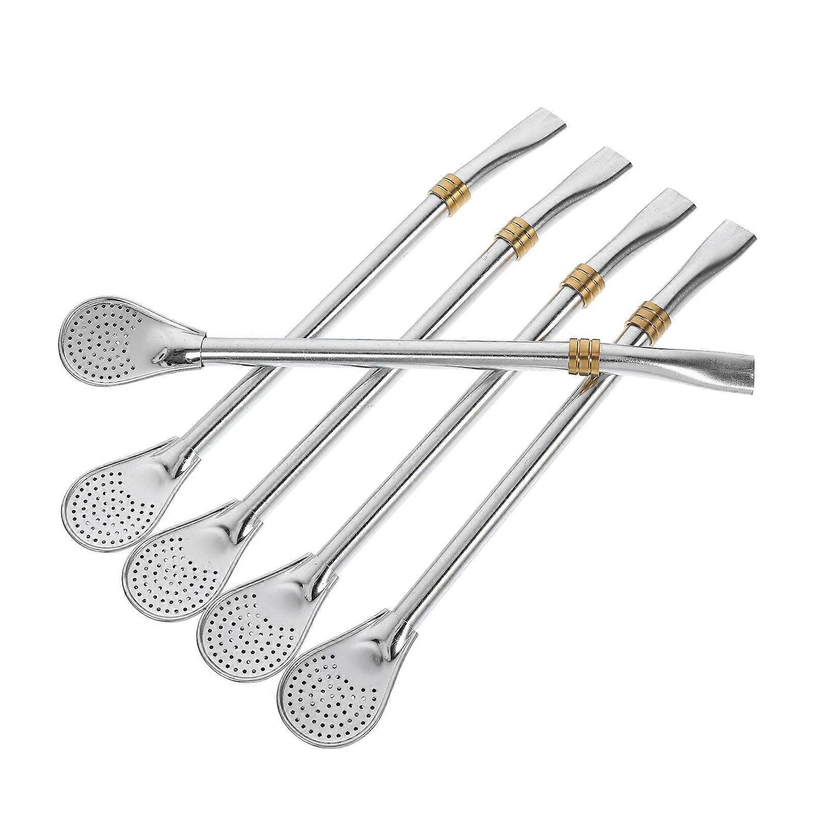 Stainless Steel Straw Spoon for Drinking 10Pcs
