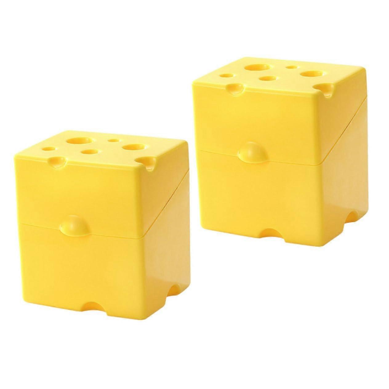 Cheese Storage Containers 2Pack Airtight Flip Lid Cheese Slice Holder For Cheese Slices Ham And Butter
