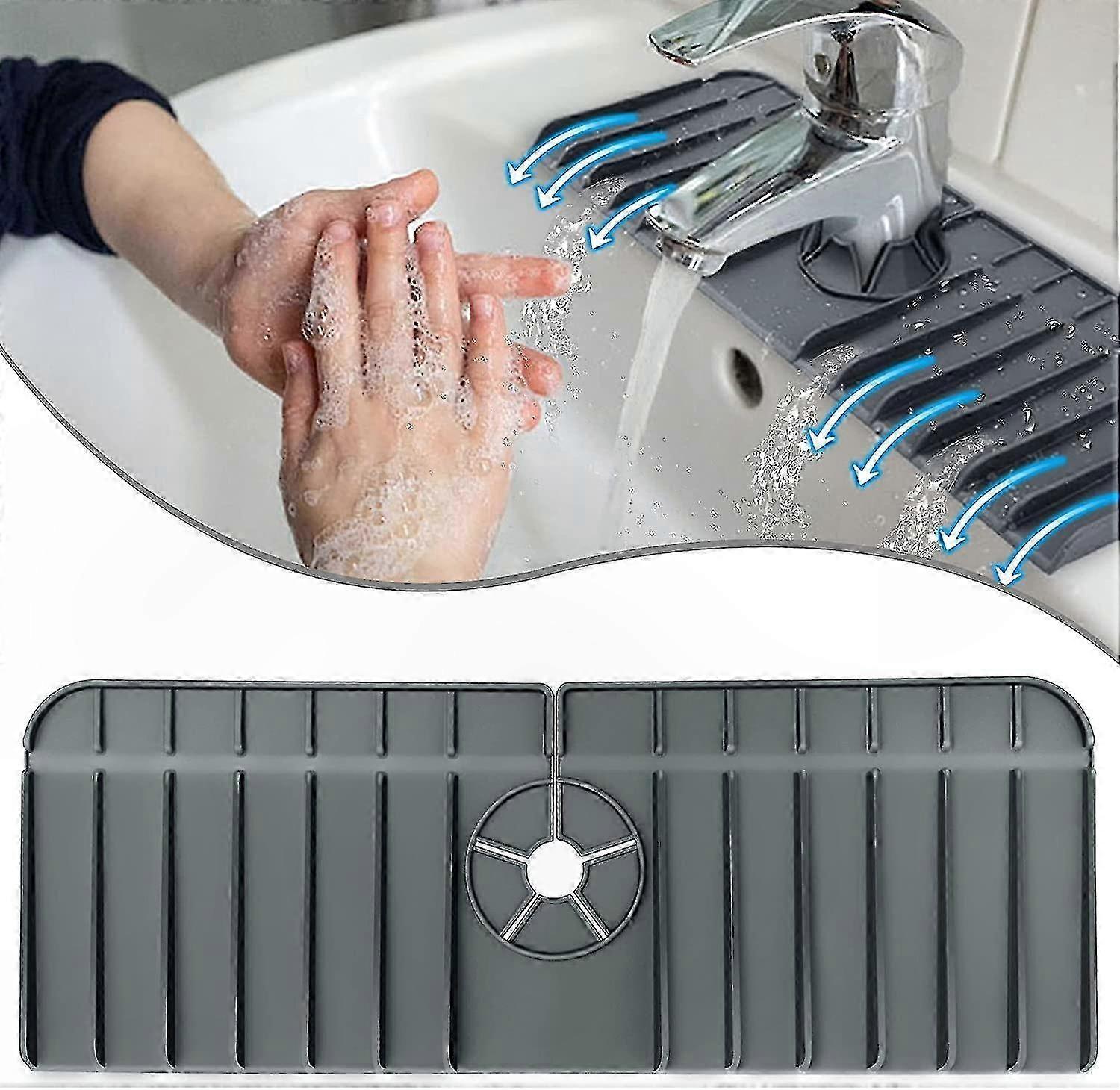 Silicone Sink Splash Guard Mat, Faucet Drying Pad for Kitchen Use