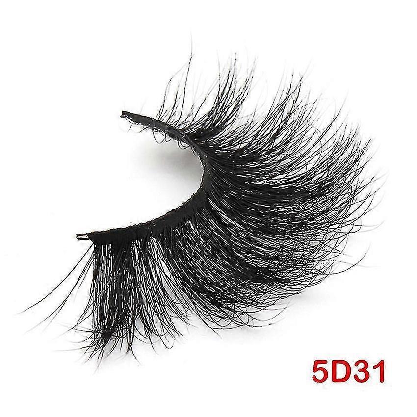 5D Mink False Eyelashes 25mm Thick Pair for Makeup