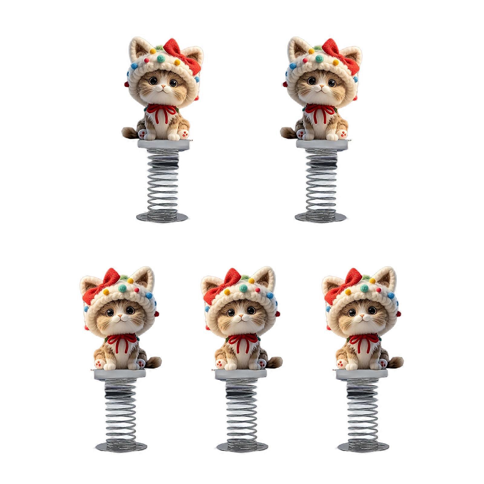 Biltillbehör Instrumentpaneldekorationer, Skakande Katter Bobblehead Instrumentpanel Bildekorationer för Kvinnor Bilinredning Skrivbordsprydnader Flerfärgade
