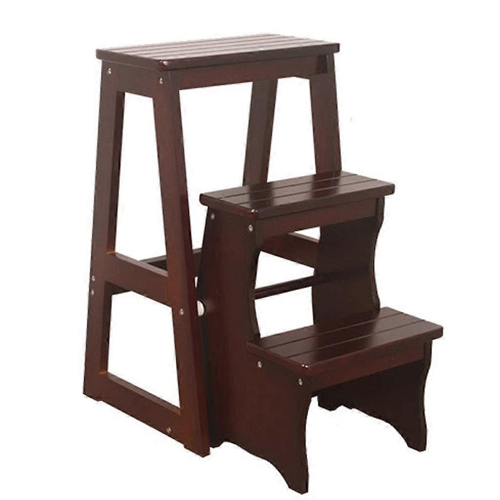 Portable Folding Wooden Step Stool Ladder Chair For Home And Garden Use Lightweight Multifunctional