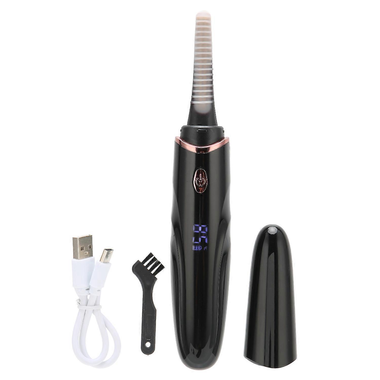Heated Eyelash Curler Quick Heating USB Rechargeable Electric Lash Curling Tool with LED Display