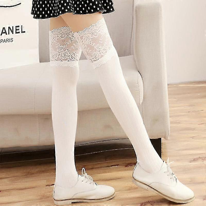 المرأة محبوك الفخذ عالية فوق الركبة جوارب الدانتيل الساق الجوارب H
