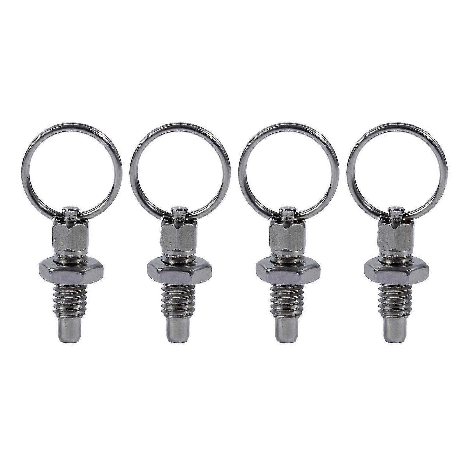 4 Pcs Pull Ring Indexing Plunger Knob Plunger Stainless Steel M 6 Thread Spring Plunger Non Lock-Out Type Knob Plunger Cs