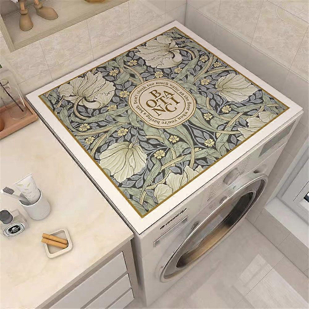 Washer and Dryer  Protector Mat 80x80 Cm Flower E Absorbent AntiSlip For Most Washers And Refrigerators