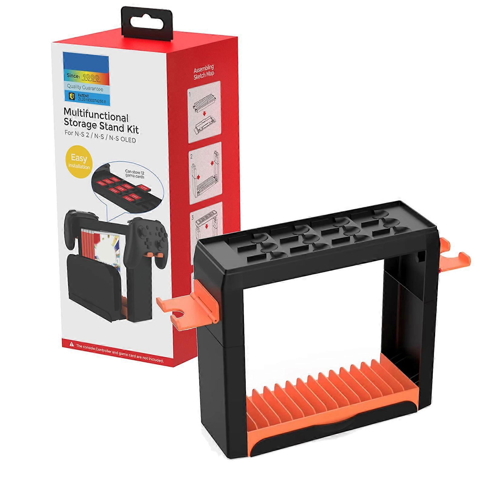 Organizers Station for Console Controller Charging Stand Game Cartridges Storage Tower Game Accessory Organizing Holder Multicolor