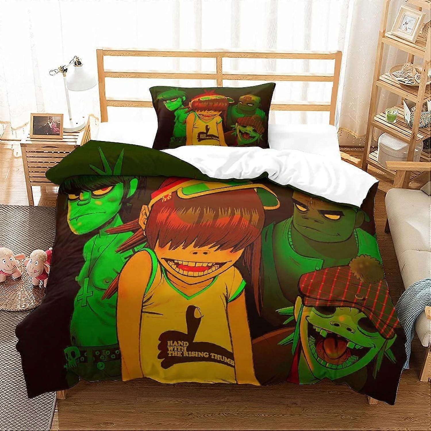 GENBAK 3D المطبوعة غوريلاز نمط الفراش مجموعة للأطفال الكبار ، غطاء لحاف الموسيقى مع أكياس الوسائد ، غطاء الهيب هوب ستوكات مع إغلاق سستة