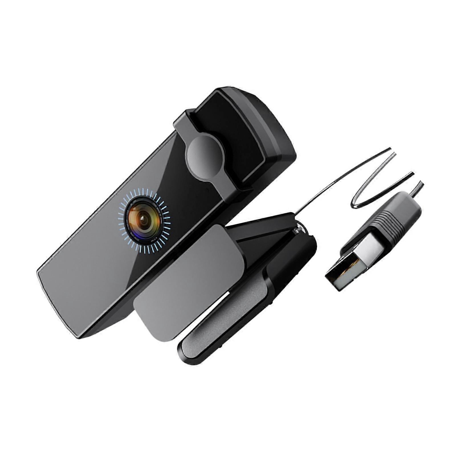 Magnetic USB Webcam 1080P Auto Focuses Facials Recognition 120° Wide Angle Two Noise Canceling Mics Plugs & Play Multicolor