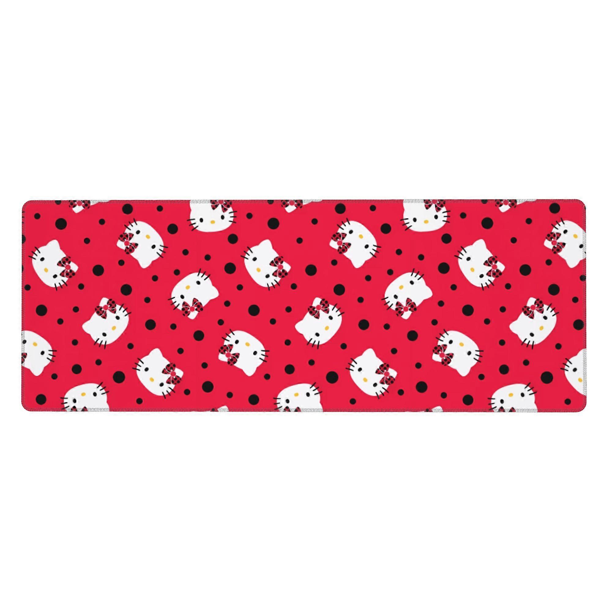 Hello Kitty Extra Large Rubber Keyboard Pad Square Waterproof Desk Pad Suitable for Desktop Decoration Desk Accessories 12x31.5in (Horizontal)