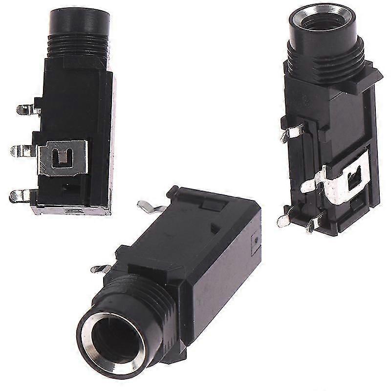 3pcs 6.35mm 4-Pin Stereo Female Jack Socket o Adapter