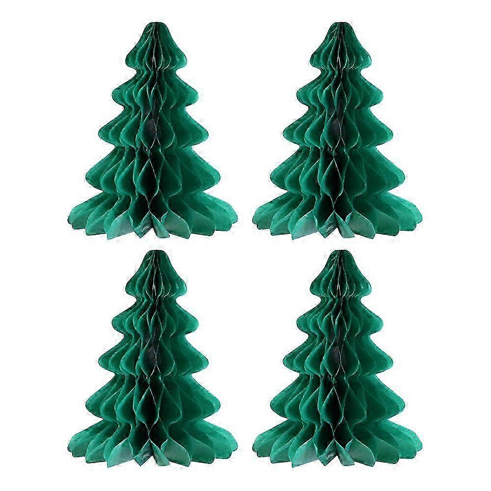 Christmas Tree Ornaments with Honeycomb Design and Santa Hats