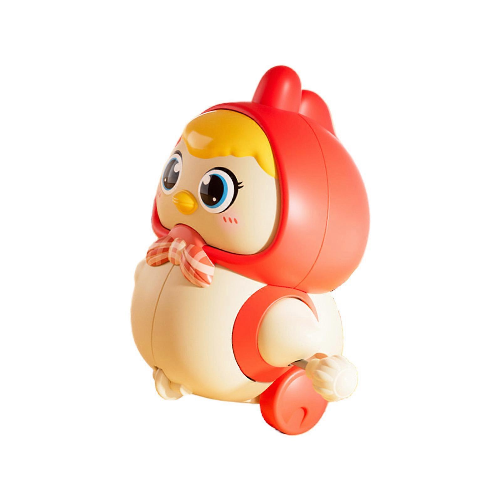 Windup Hen Spring Mechanical Toy for Toddler Early Learning Fine Motor Skill Development Clockwork Animal Figure Toy  Red
