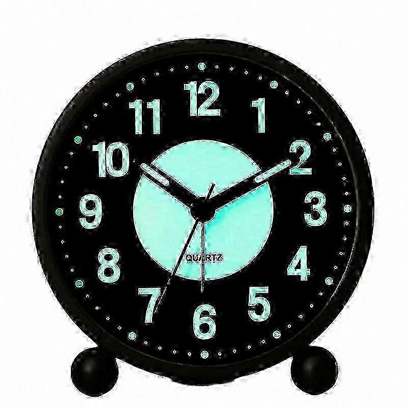 Analog Alarm Clock with Night Light, Silent Operation, Glow-in-the-Dark Feature for Dorms and Bedrooms