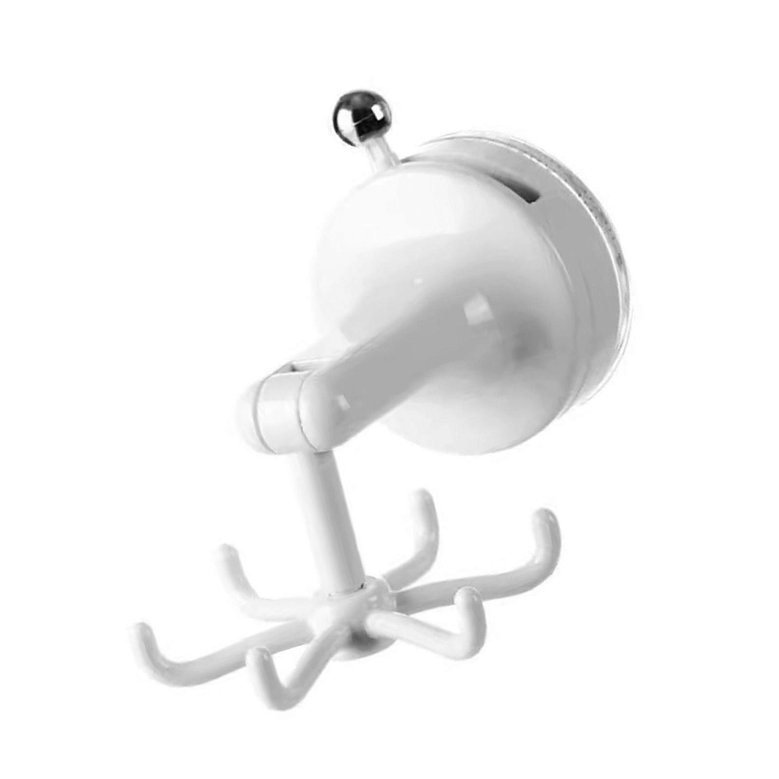 Space Saving Plastic Wall Hook Suction Cup Rotating Hook Kitchen Utensil Holder Pot Spoon Storage Rack Spatula Hanger Multicolor