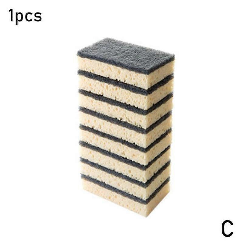 2-in-1 Scrub Sponge Brush with Scouring Pad and Soft Sponge for Superior Cleaning Power Non-Scratch Kitchen Utensils Dishes Countertops