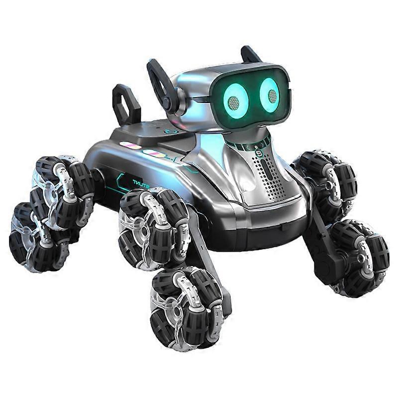Smart Electric Robot Dog Toy With Remote Control Eight Wheels Colorful Lights And Sound Effects For Children Rc Car Playset