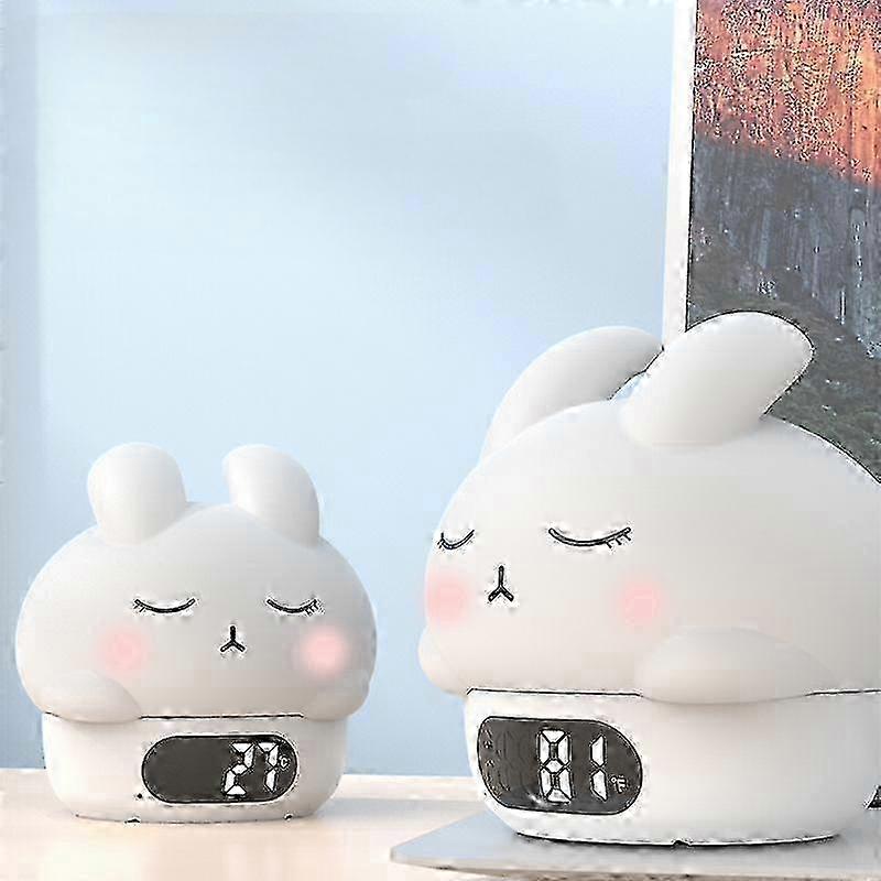 Cute Duck Silicone USB Rechargeable Night Light with Adjustable Brightness - 7-Color LED Alarm Clock 25-26