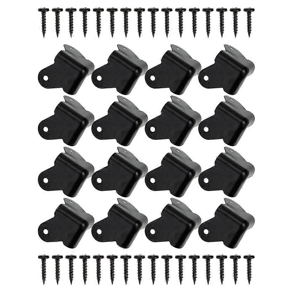 Black Metal Speaker Corner Protectors for Speaker Use 16Pcs Set