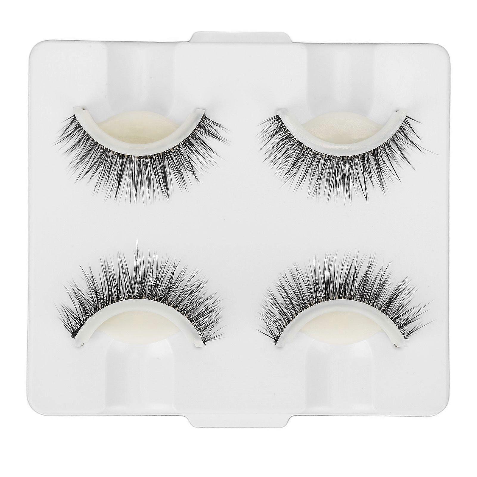 2 Pairs Self Adhesive False Eyelashes Glue Free Reusable Comfortable Natural Look False Eyelashes with Adhesive Strip LD-2202