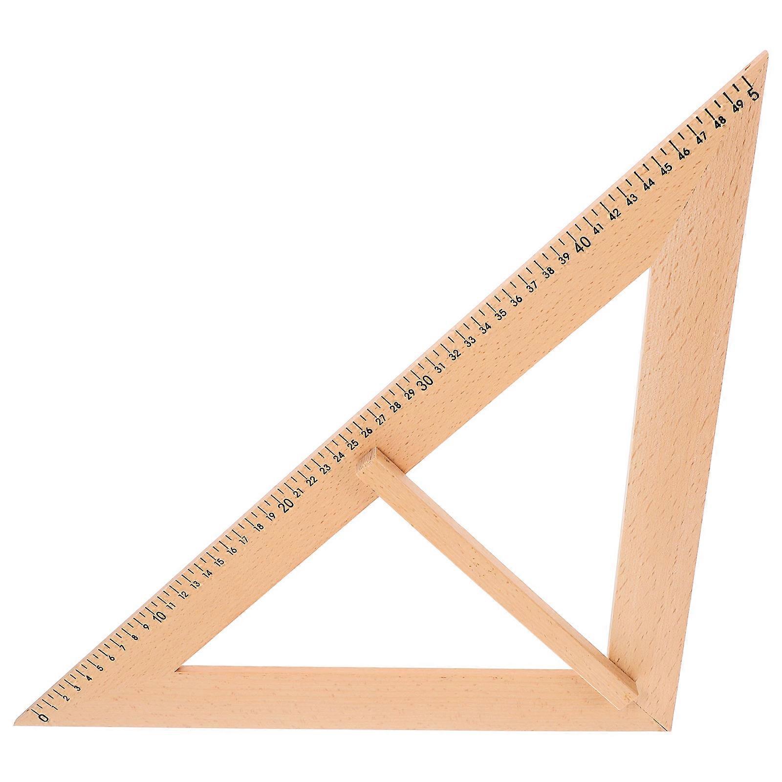 Reusable Wooden Triangle Ruler Teaching Tool Measuring Aid for Educators