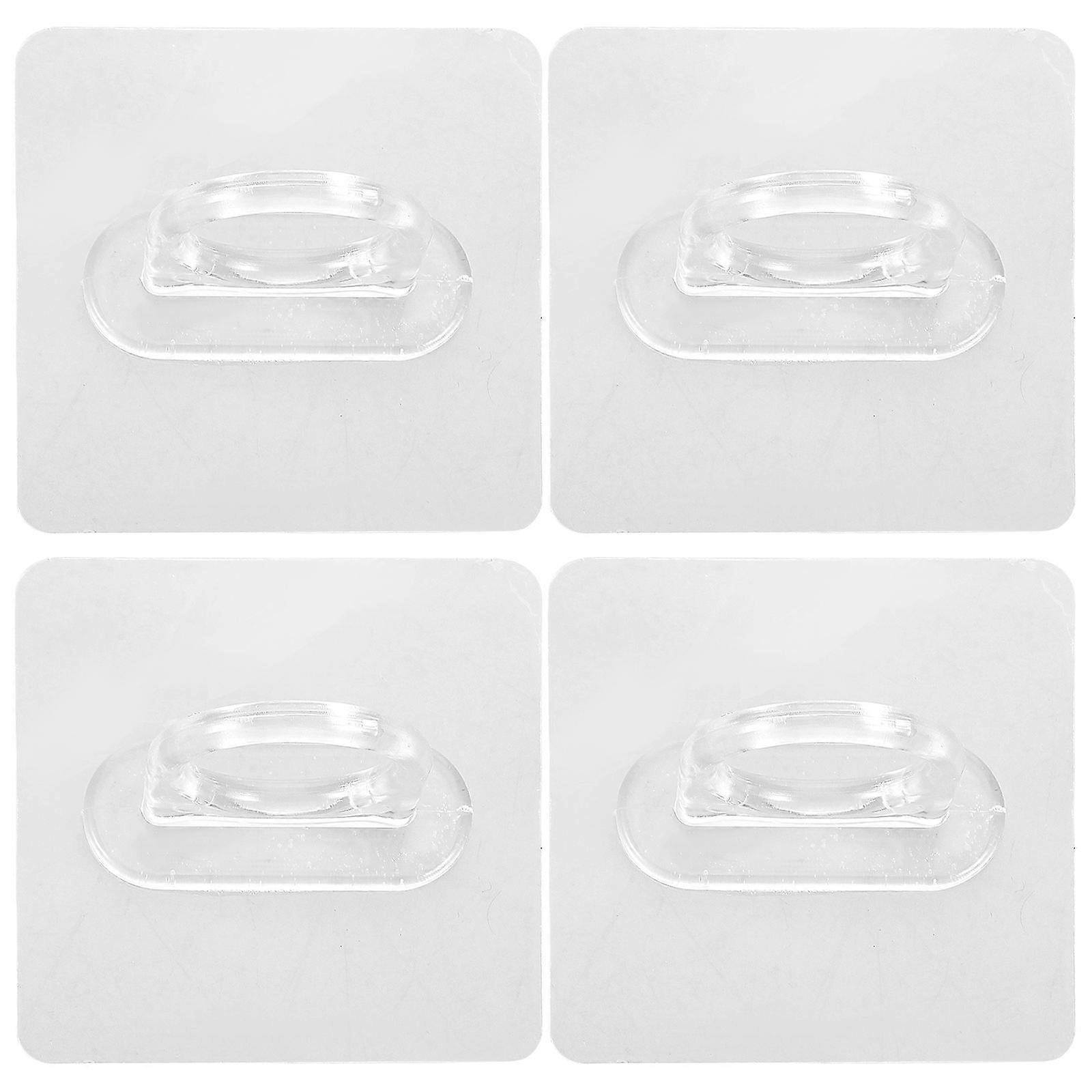 4Pcs Acrylic Round Hooks for Bathroom Storage Transparent Holders