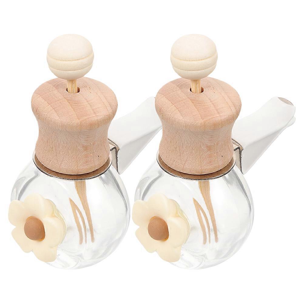 Essential Oil Diffuser Car 2Pcs Glass Bottle with Vent Clip for Fresh Air