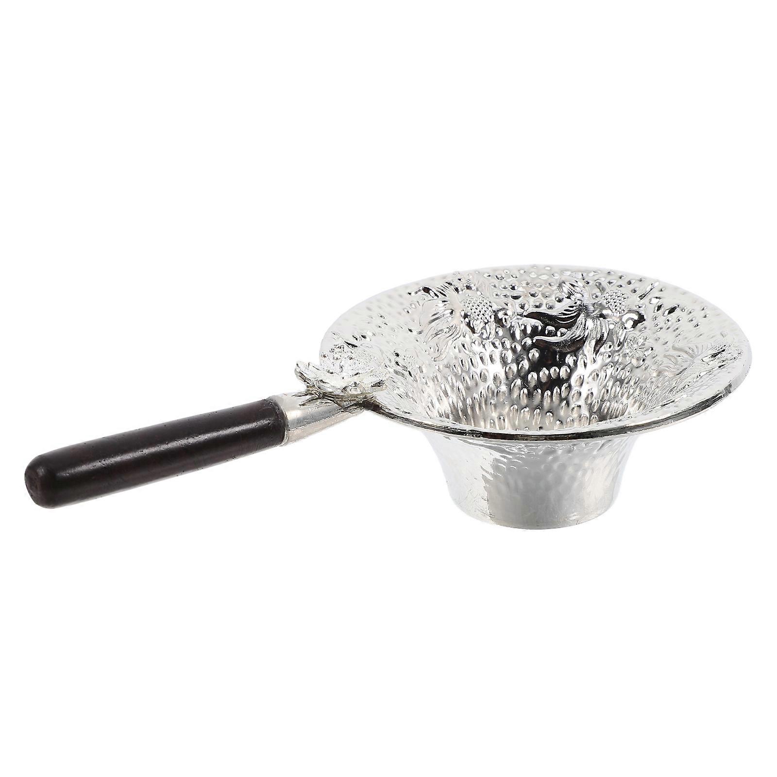 Silver Loose Tea Leaf Strainer with Handle Fine Mesh Infuser Filter for Tea Pots and Tea Cups 2pcs