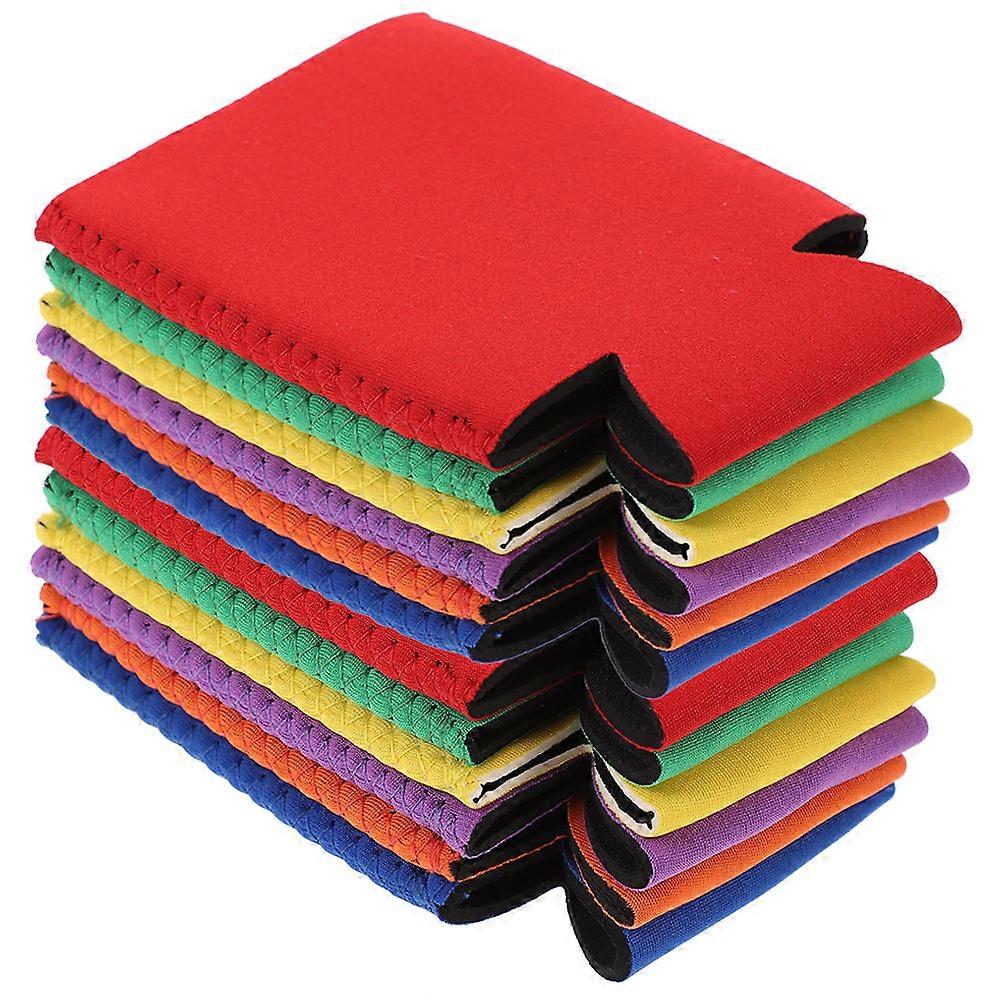 12Pcs Assorted Color Insulated Beer Can Sleeve Covers for Reusable Use