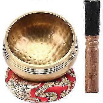 Original Tibetan singing bowl, handmade singing bowl, singing bowl set with leather clapper and singing bowl cushion, singing bowl for yoga, reciting