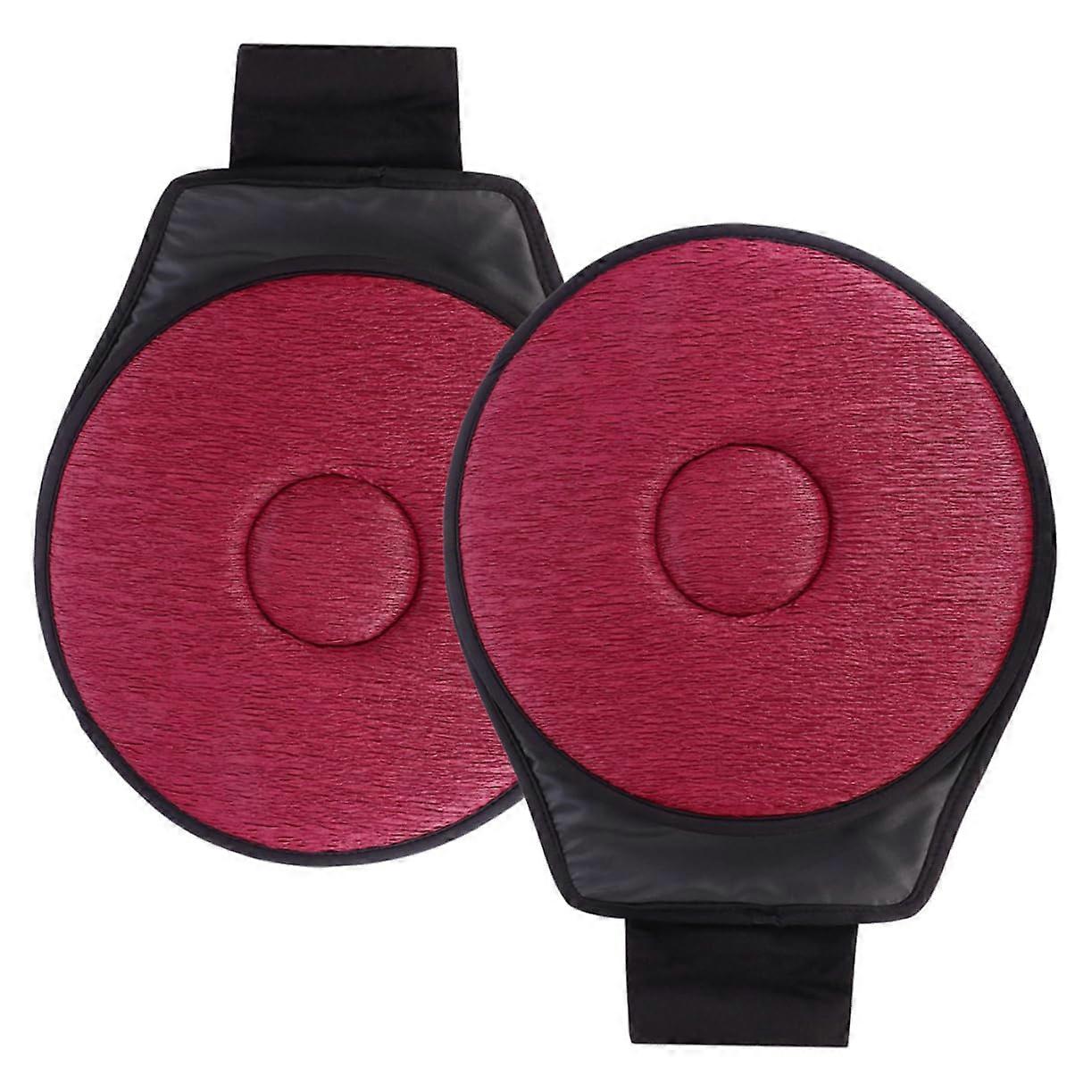 2pcs 360° Rotating Car Seat Cushion with NonSlip Base for Cars, Office Chairs and Home Use, Dark Red