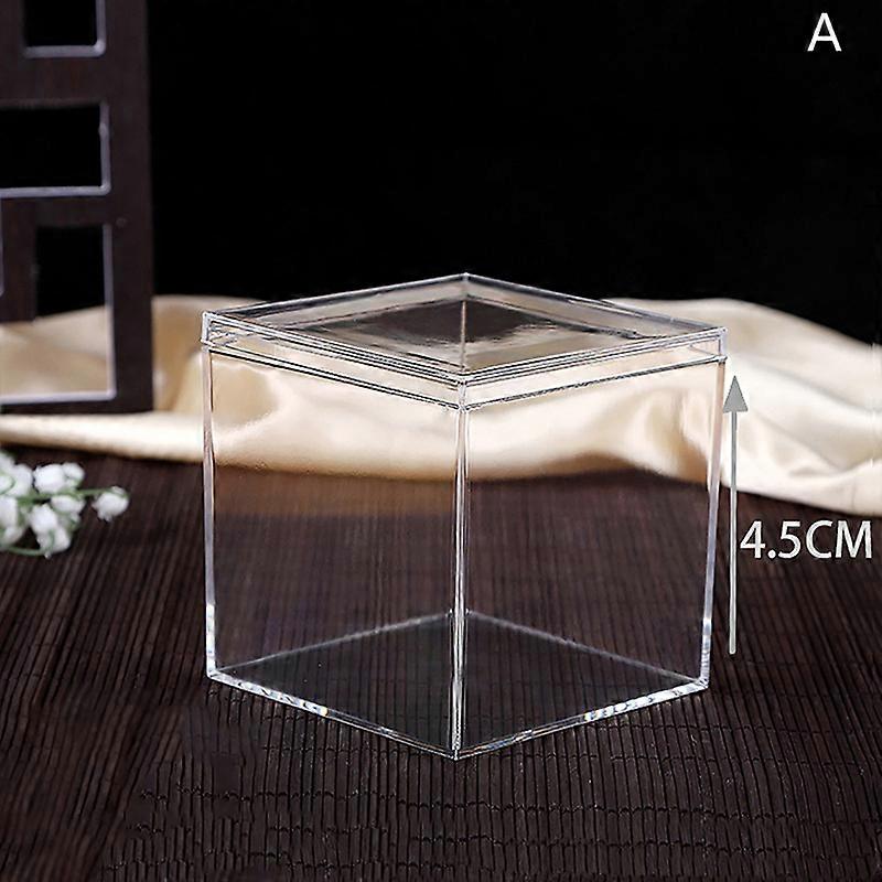 1Pc Storage Boxes Lids Gemstone Display Coin Clear Container Specimen Mini Square Cube Acrylic Case Rough Mineral Standard