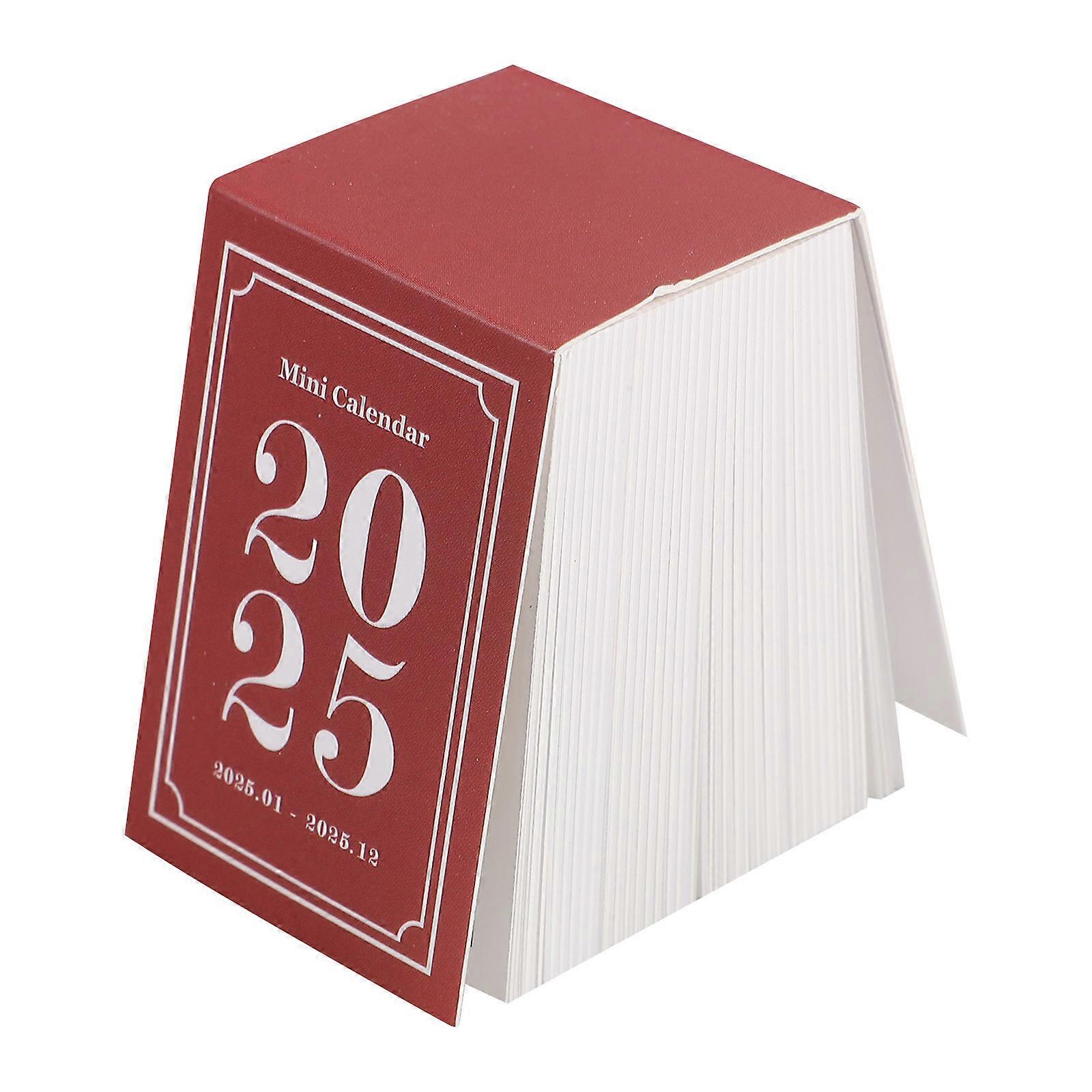 Desk Calendar Mini Calendar for Countdown Use 1 Book Red Paper Material