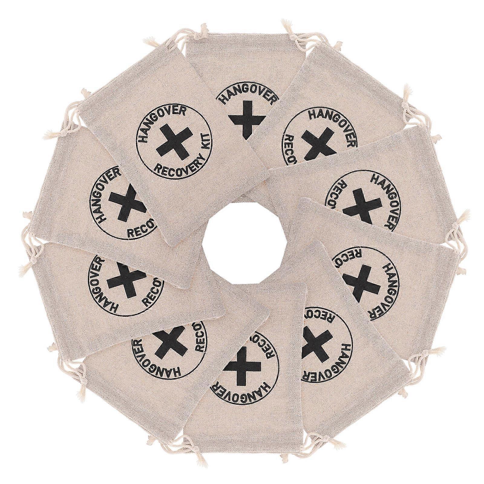 Cross Pattern Bag Multi Cloth Drawstring Bag for Storage 10Pcs